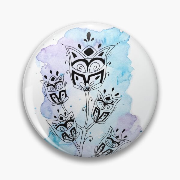 Item preview, Large flower - blue watercolor background designed and sold by GribouillStreet.