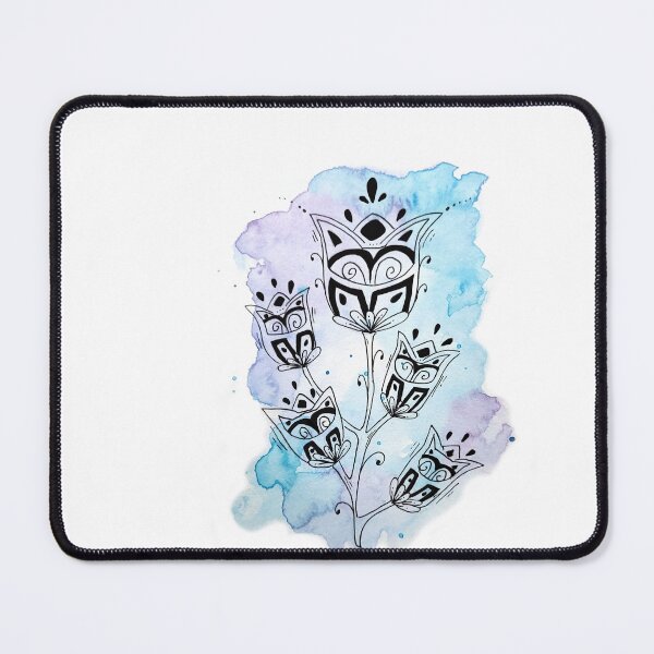 Item preview, Large flower - blue watercolor background designed and sold by GribouillStreet.