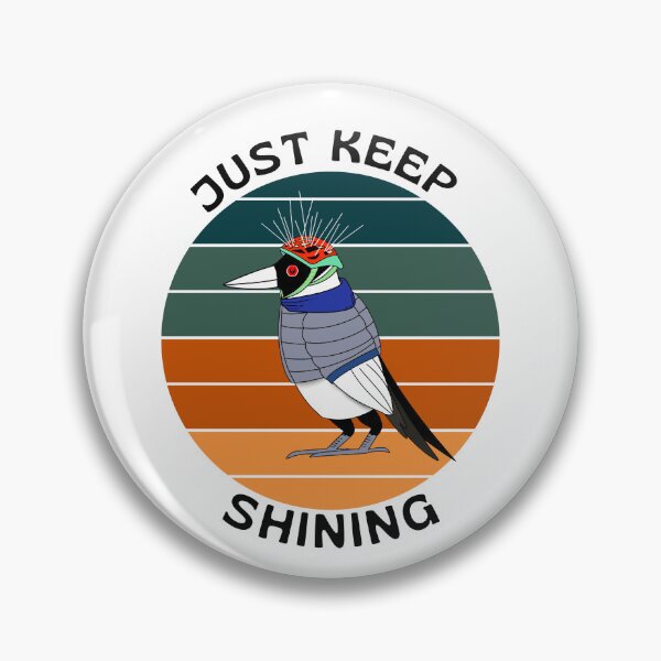 Item preview, Australian Magpie wearing bicycle helmet with cable ties and puffer jacket designed and sold by SmolSwaz.
