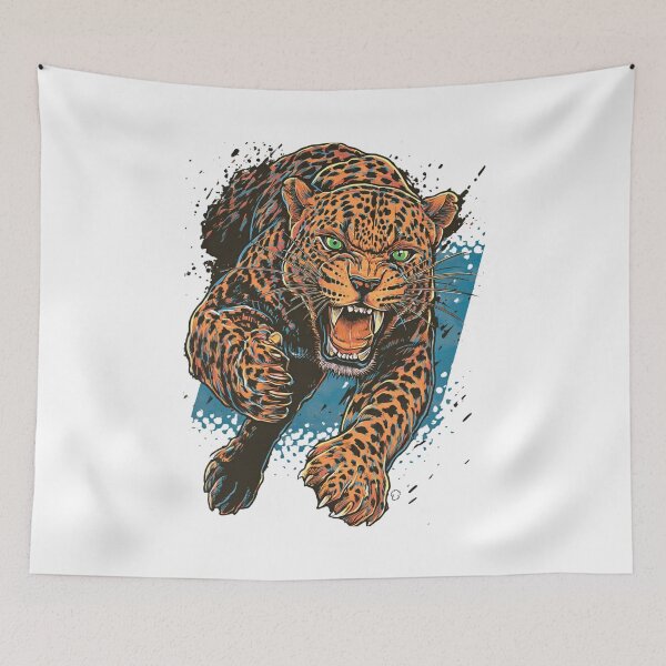 Item preview, Fierce Leopard Pouncing Design designed and sold by Blurbean.