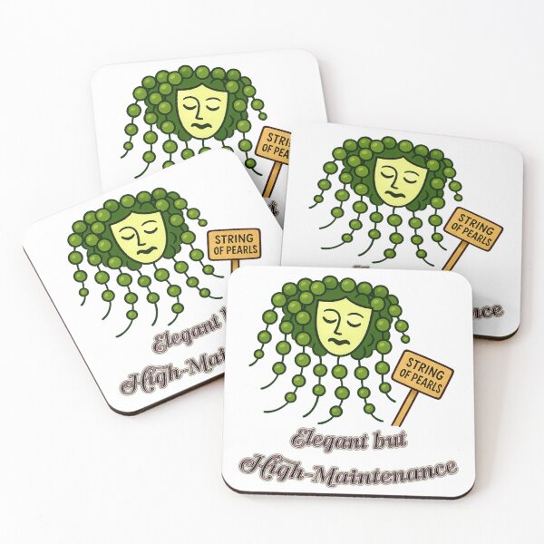 Item preview, String of Pearls – Elegant but High-Maintenance - Funny Plant Character designed and sold by EdgyEdgeArt.