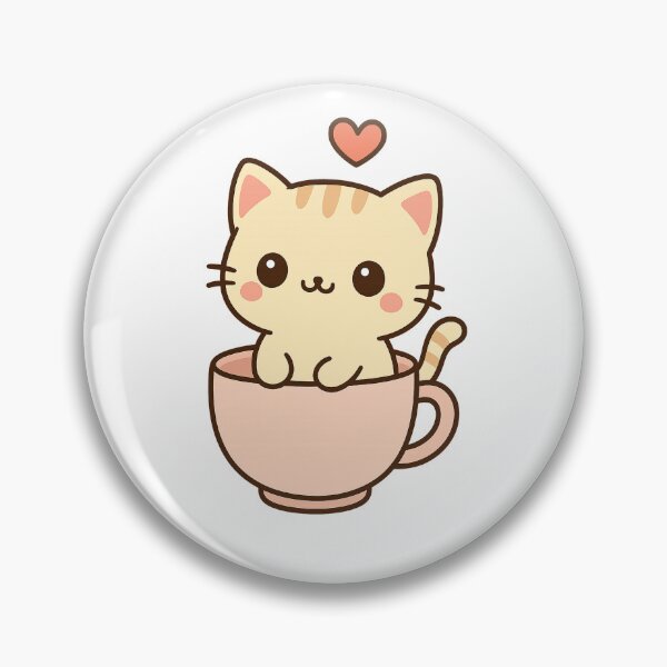 Item preview, Cute Kitten in a Mug – Kawaii Design designed and sold by ALBANAT.