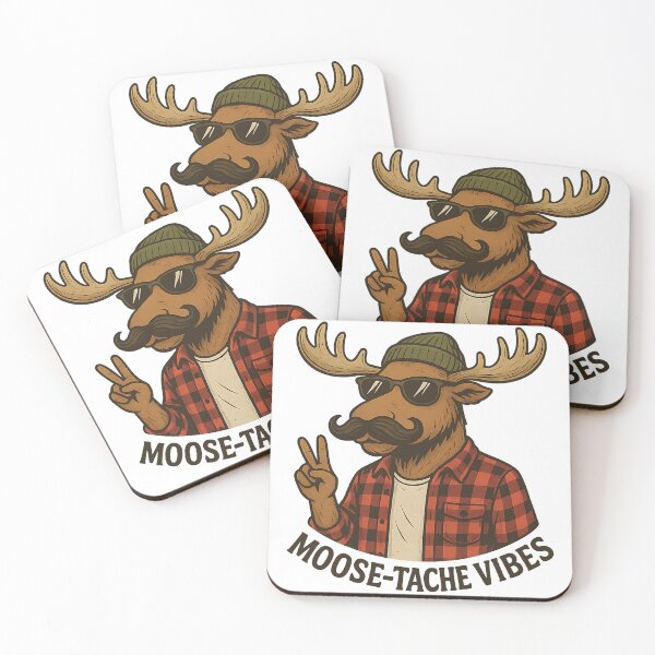 Item preview, Funny Moose Tache Vibes Hipster Animal designed and sold by Romeo Fashion.