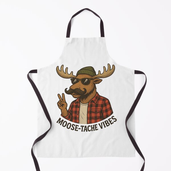 Item preview, Funny Moose Tache Vibes Hipster Animal designed and sold by Romeo Fashion.