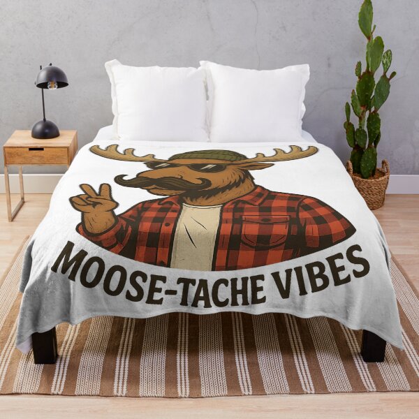 Item preview, Funny Moose Tache Vibes Hipster Animal designed and sold by Romeo Fashion.