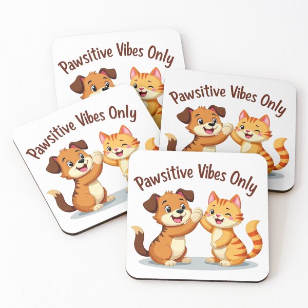Item preview, Pawsitive Vibes Only – Dog & Cat High Five designed and sold by QSHOOLKA.