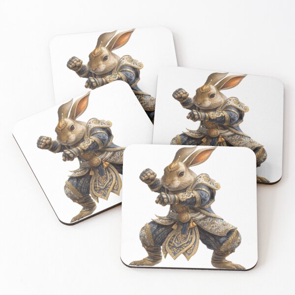 Item preview, Warrior Bunny – Thai Fantasy Martial Rabbit in Ornate Gold Armor designed and sold by WilaStyle.