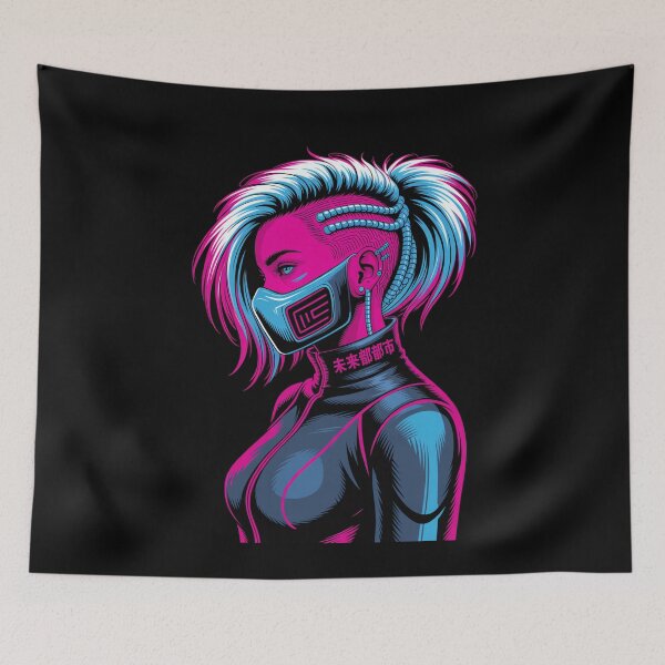 Item preview, Cyberpunk Girl Future Cat Ears designed and sold by MooonTees.