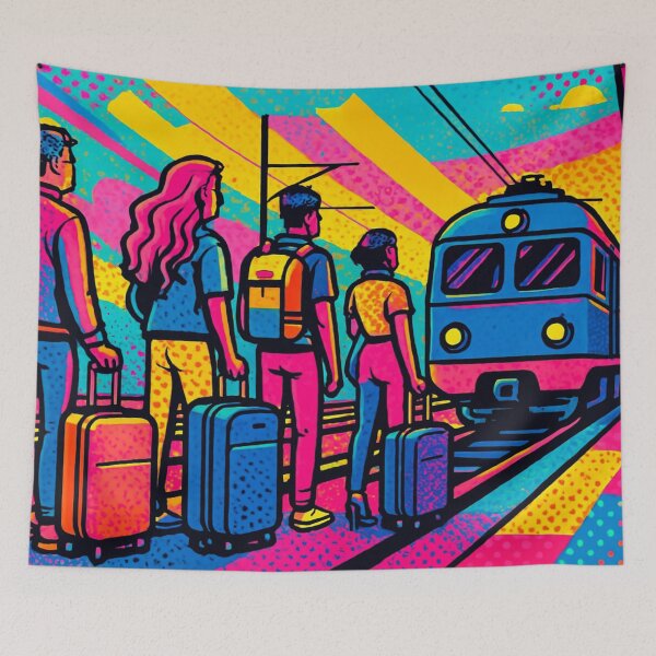 Item preview, Colorful waiting at the platform designed and sold by Sigtrix.