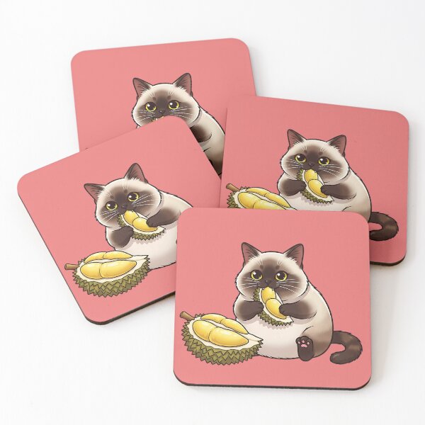 Item preview, Chubby Siamese Cat Enjoying Durian designed and sold by LOVE ART DESIGNS .