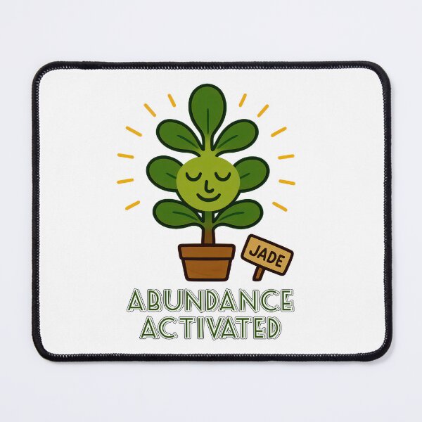 Item preview, Jade Plant – Abundance Activated - Funny Houseplant Characters designed and sold by EdgyEdgeArt.
