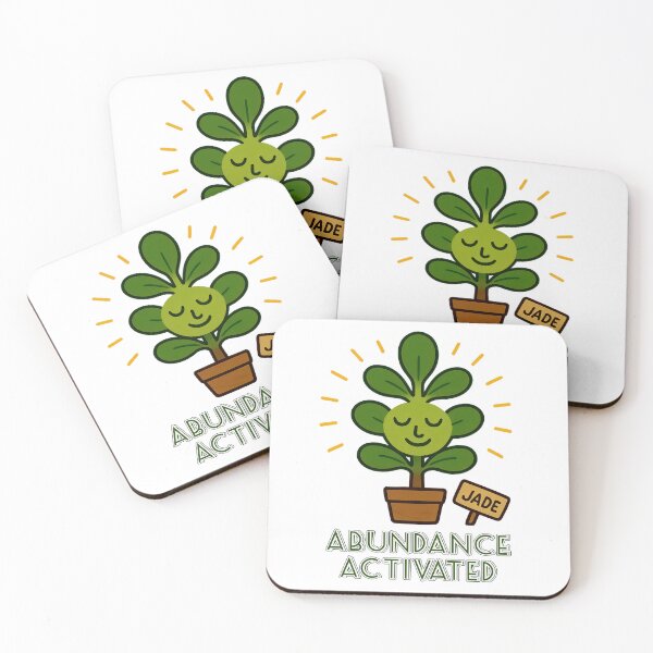 Item preview, Jade Plant – Abundance Activated - Funny Houseplant Characters designed and sold by EdgyEdgeArt.