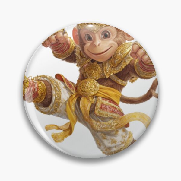 Item preview, Martial Monkey Warrior – Cute Thai Zodiac Fighter in Golden Armor designed and sold by WilaStyle.