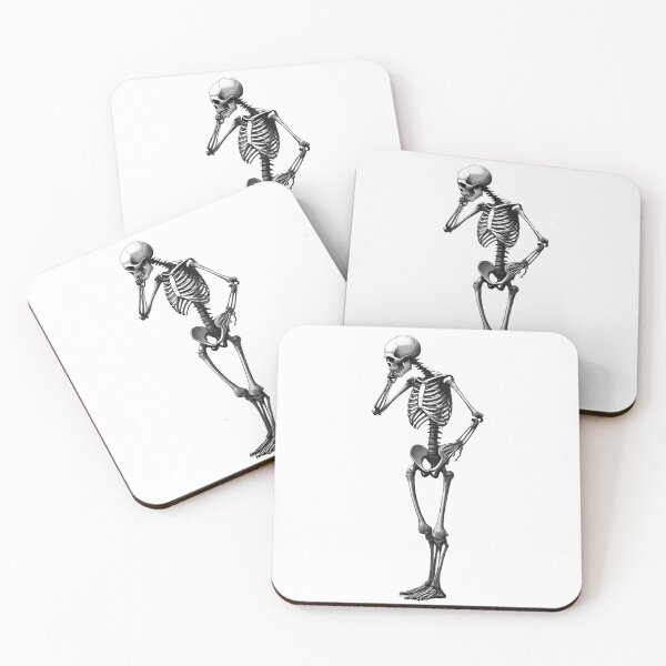 Item preview, Thinking Skeleton – Funny Spooky Minimalist Design designed and sold by Pixel--Threads.