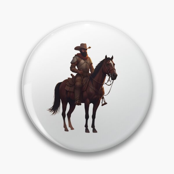 Item preview, A majestic brown horse wearing a classic cowboy hat, standing in a sunset-lit desert landscape, realistic style, high detail, dramatic lighting, cinematic look designed and sold by Palmate-m.