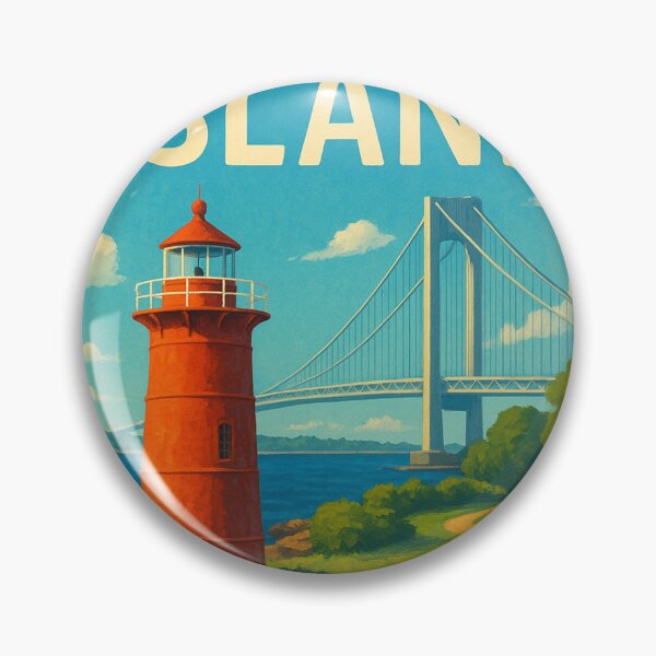 Item preview, Staten Island Lighthouse and Verrazzano Bridge designed and sold by Aryabek.