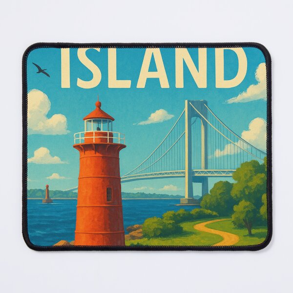 Item preview, Staten Island Lighthouse and Verrazzano Bridge designed and sold by Aryabek.
