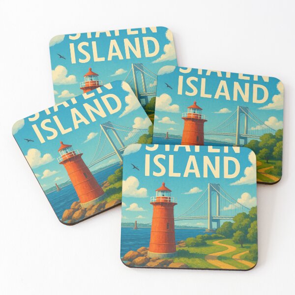 Item preview, Staten Island Lighthouse and Verrazzano Bridge designed and sold by Aryabek.