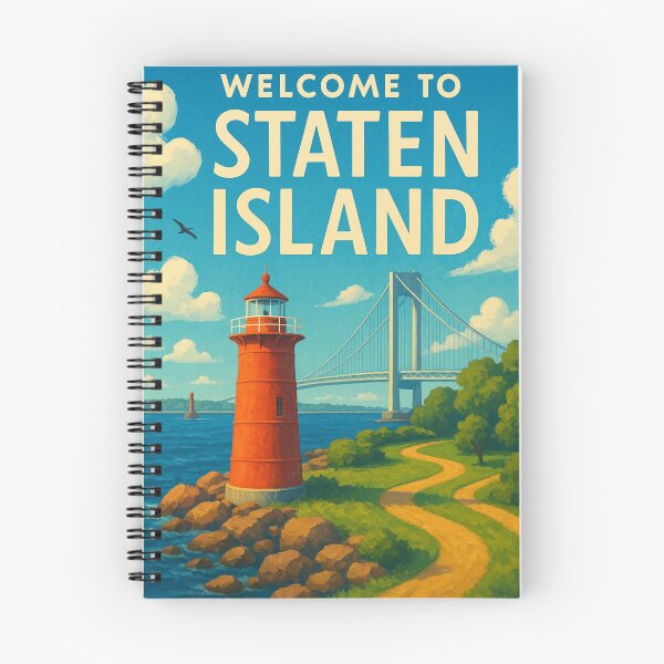 Item preview, Staten Island Lighthouse and Verrazzano Bridge designed and sold by Aryabek.