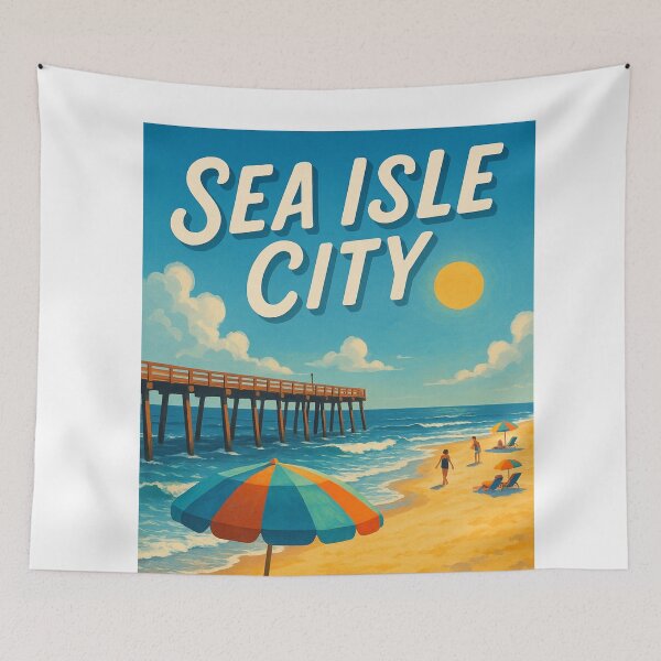 Item preview, Sea Isle City Pier and Beach Scene designed and sold by Aryabek.