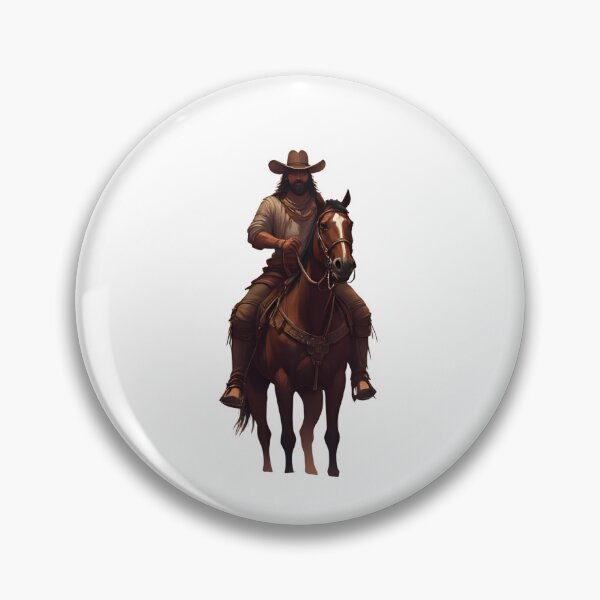 Item preview, A majestic brown horse wearing a classic cowboy hat, standing in a sunset-lit desert landscape, realistic style, high detail, dramatic lighting, cinematic look designed and sold by Palmate-m.