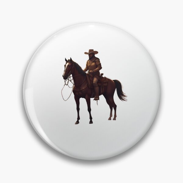 Item preview, A majestic brown horse wearing a classic cowboy hat, standing in a sunset-lit desert landscape, realistic style, high detail, dramatic lighting, cinematic look designed and sold by Palmate-m.