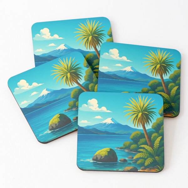 Item preview, Lake Taupō with Volcanic Backdrop designed and sold by Aryabek.