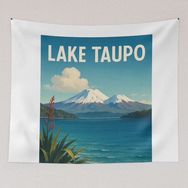 Item preview, Lake Taupō and Twin Volcanoes designed and sold by Aryabek.