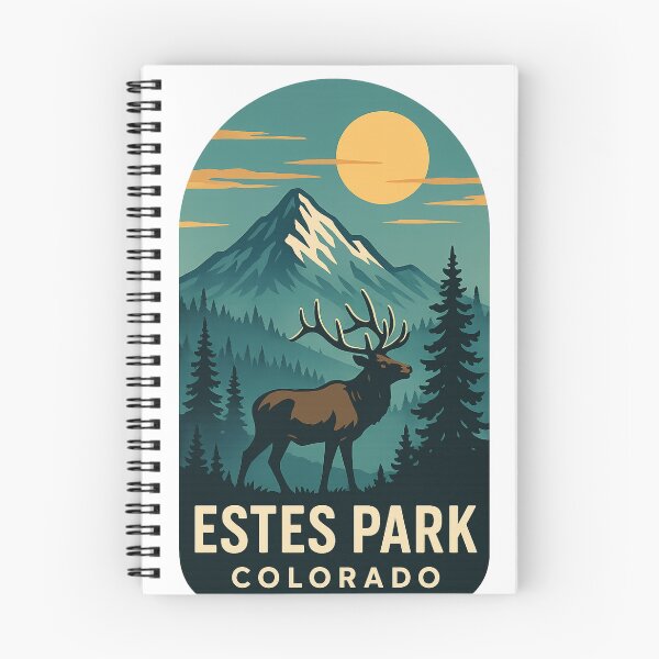 Item preview, Estes Park Colorado with Elk and Sunset Peaks designed and sold by Aryabek.