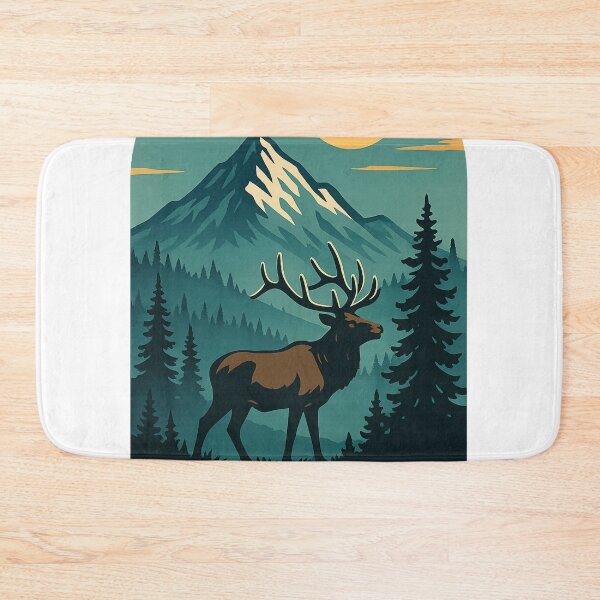 Item preview, Estes Park Colorado with Elk and Sunset Peaks designed and sold by Aryabek.