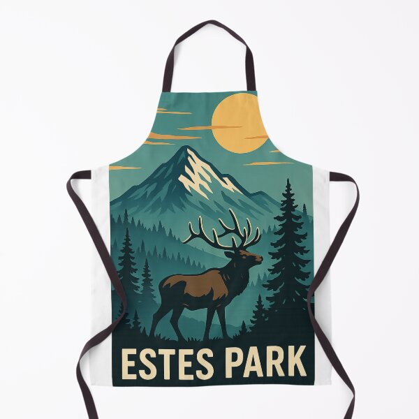 Item preview, Estes Park Colorado with Elk and Sunset Peaks designed and sold by Aryabek.