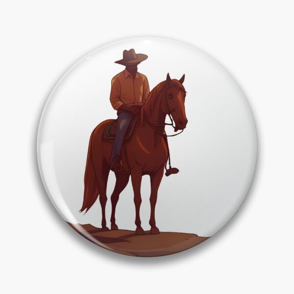 Item preview, A majestic brown horse wearing a classic cowboy hat, standing in a sunset-lit desert landscape, realistic style, high detail, dramatic lighting, cinematic look designed and sold by Palmate-m.