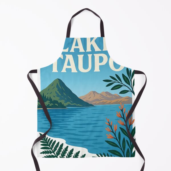 Item preview, Lake Taupō with Native Flora and Volcanoes designed and sold by Aryabek.