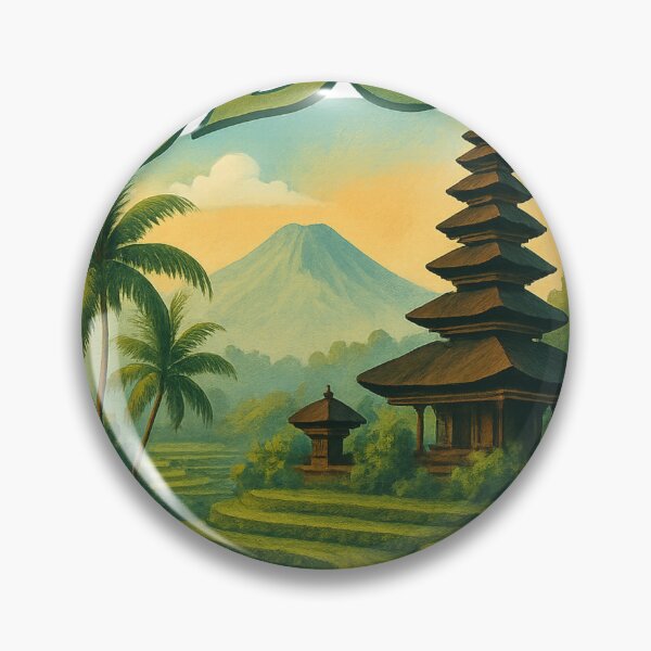 Item preview, Ubud Bali with Volcano and Rice Terraces designed and sold by Aryabek.