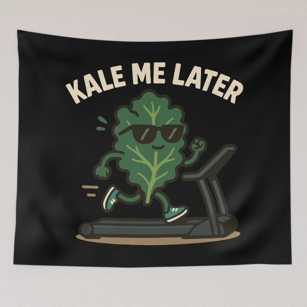 Item preview, Funny Kale Running Graphic Print Unisex Apparel for Health Lovers designed and sold by ThreadQuirk.