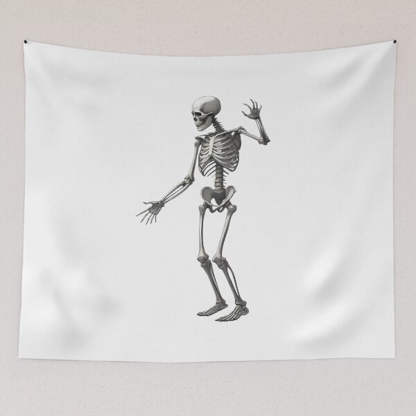 Item preview, Striking Pose Skeleton – Bold & Spooky Attitude designed and sold by Pixel--Threads.