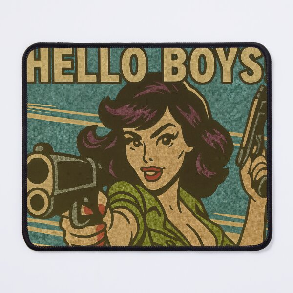 Item preview, "Hello Boys!" Vintage Pin-Up Soldier Art – Bold Retro Propaganda Style designed and sold by Very Peculiar.