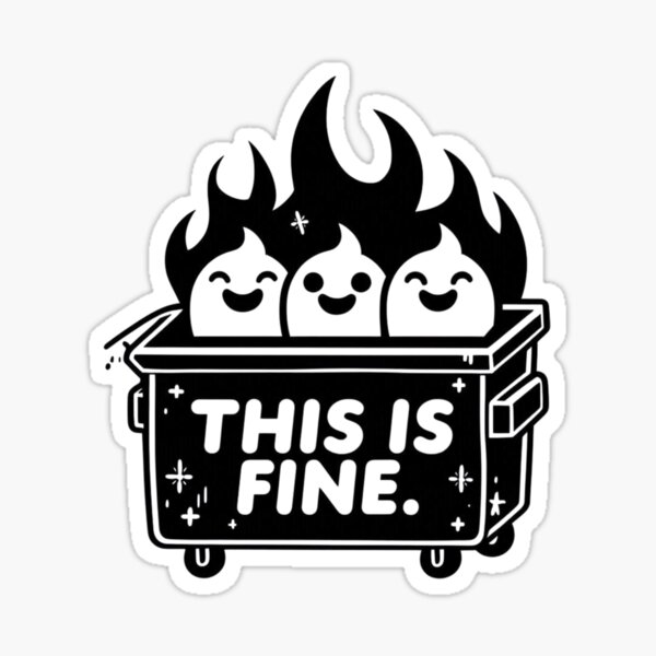 Item preview, This Is Fine – Smiling Dumpster Fire designed and sold by Full Throttle Alchemist .