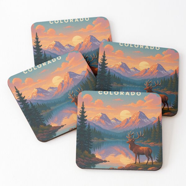Item preview, Estes Park Colorado Sunset with Elk designed and sold by Places On Earth.