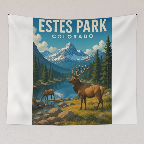 Item preview, Estes Park Colorado with Alpine Wildlife designed and sold by Places On Earth.