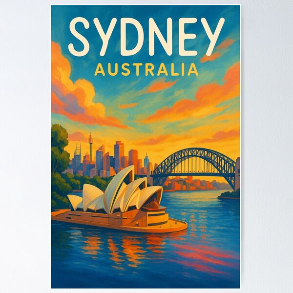 Aperçu de l'œuvre Opéra de Sydney et Harbour Bridge, Australie créée et vendue par Places On Earth.