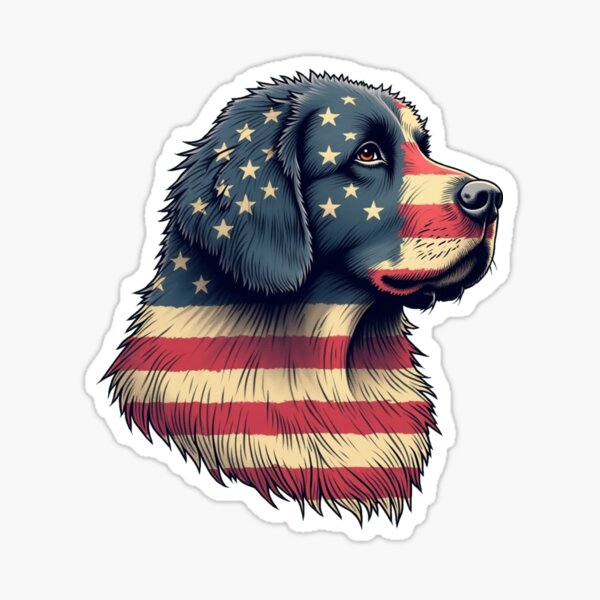 Item preview, Newfoundland Patriotic USA American Flag Dog designed and sold by MichaeIRellov.