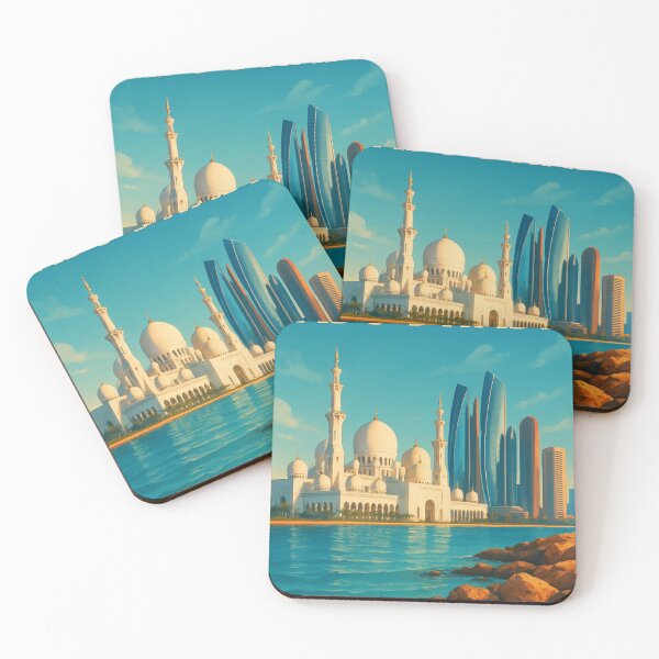 Item preview, Sheikh Zayed Grand Mosque and Etihad Towers in Abu Dhabi designed and sold by Places On Earth.