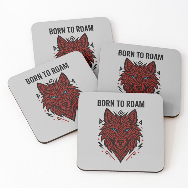 Item preview, Born to Roam Geometric Tribal Wolf Head Art - Native American Wolf Design designed and sold by MarCinu Art.