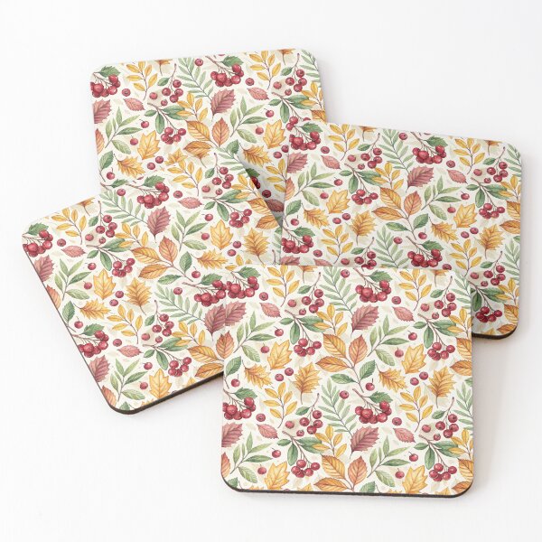Item preview, Autumn Watercolor Leaves and Berries Seamless Pattern. designed and sold by RGShirtWorks.