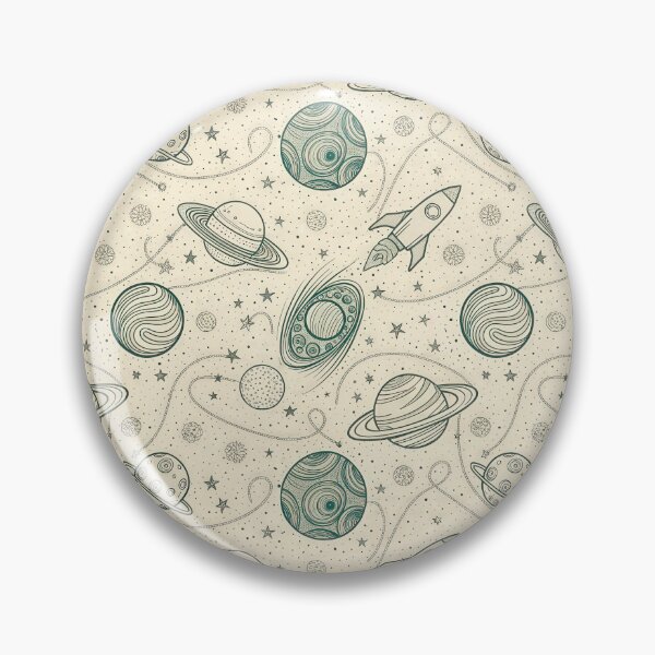 Item preview, Hand-Drawn Seamless Space Pattern with Planets, Stars, and Rocket. designed and sold by RGShirtWorks.