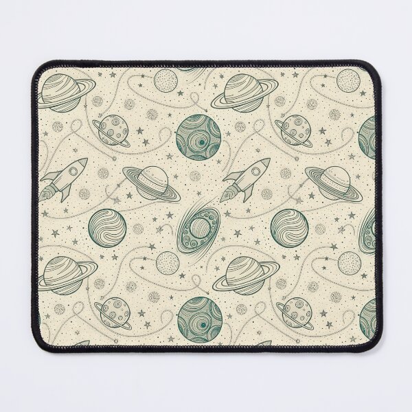 Item preview, Hand-Drawn Seamless Space Pattern with Planets, Stars, and Rocket. designed and sold by RGShirtWorks.