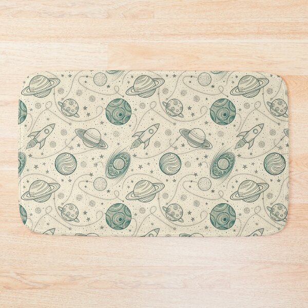 Item preview, Hand-Drawn Seamless Space Pattern with Planets, Stars, and Rocket. designed and sold by RGShirtWorks.