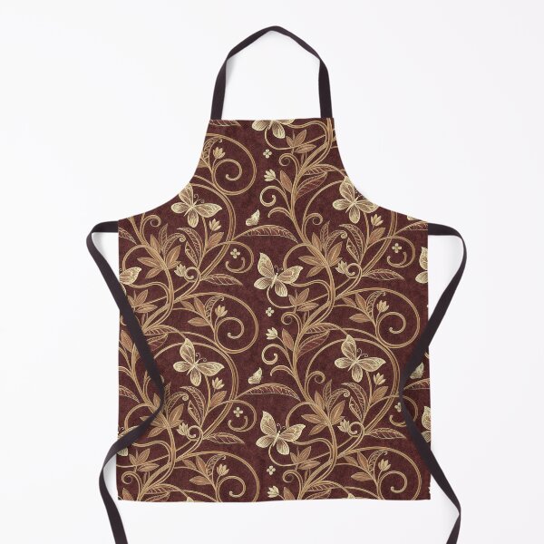 Item preview, Luxurious Gold and Burgundy Botanical Seamless Pattern with Butterflies. designed and sold by ML-Media.