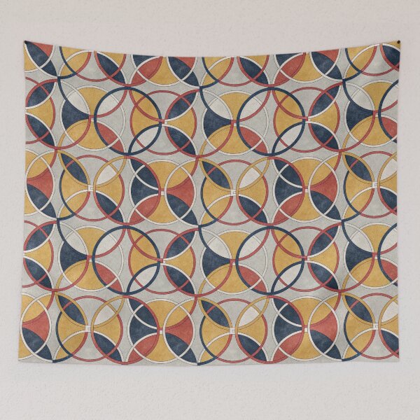 Item preview, Abstract Geometric Seamless Pattern with Textured Interlocking Circles. designed and sold by RGShirtWorks.